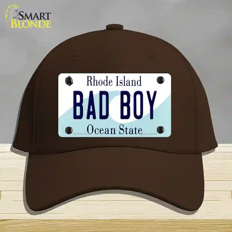 HAT24-MLP-11219 4 x 2.2 in. Bad Boy Rhode Island State Novelty License Plate Hat, Dark Brown - Cotton