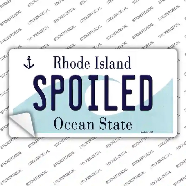 LP-11204s-L 9 x 4.5 in. Spoiled Rhode Island State Novelty Sticker Decal - Large