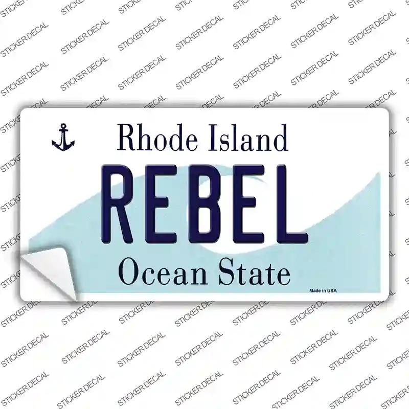LP-11223s-S 3 x 1.5 in. Rebel Rhode Island State Novelty Sticker Decal - Small