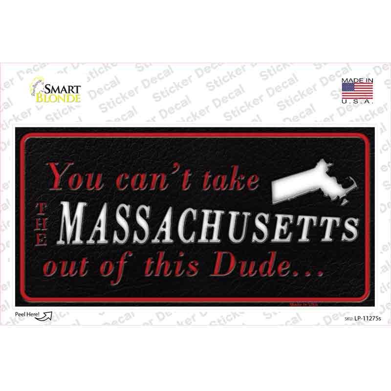 LP-11275s-M 6 x 3 in. Massachusetts Dude Novelty Sticker Decal - Medium