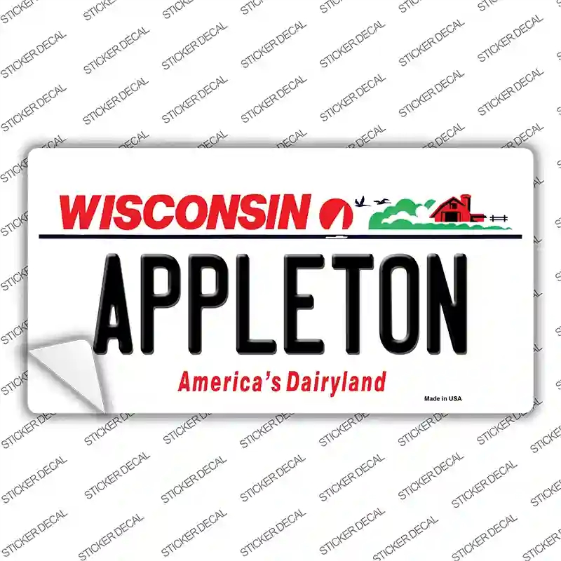 LP-10614s-S 3 x 1.5 in. Appleton Wisconsin Novelty Sticker Decal - Small