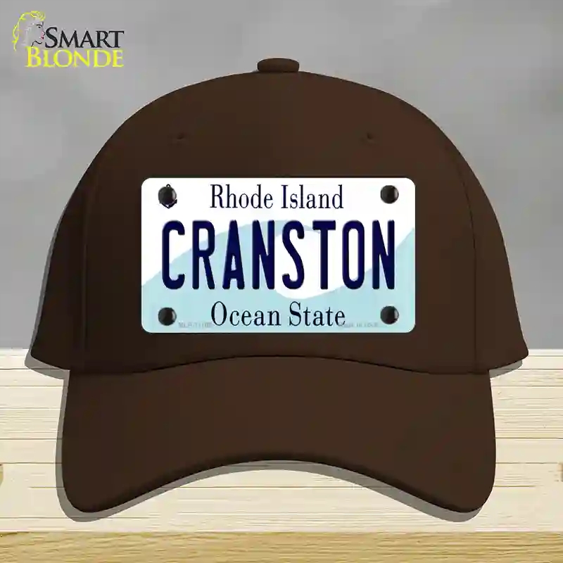 HAT24-MLP-11185 4 x 2.2 in. Cranston Rhode Island State Novelty License Plate Hat, Dark Brown - Cotton