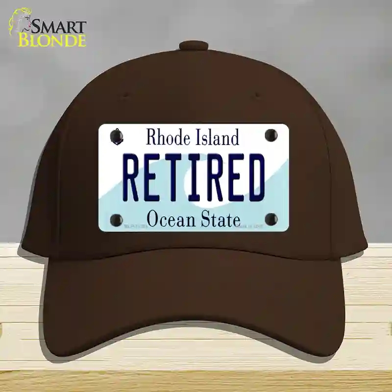 HAT24-MLP-11201 4 x 2.2 in. Retired Rhode Island State Novelty License Plate Hat, Dark Brown - Cotton