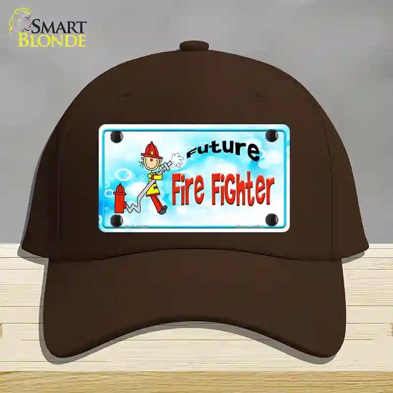 HAT24-MLP-11539 4 x 2.2 in. Future Fire Fighter Novelty License Plate Hat, Dark Brown - Cotton