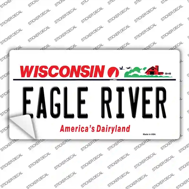 LP-11412s-L 9 x 4.5 in. Eagle River Wisconsin Novelty Sticker Decal - Large