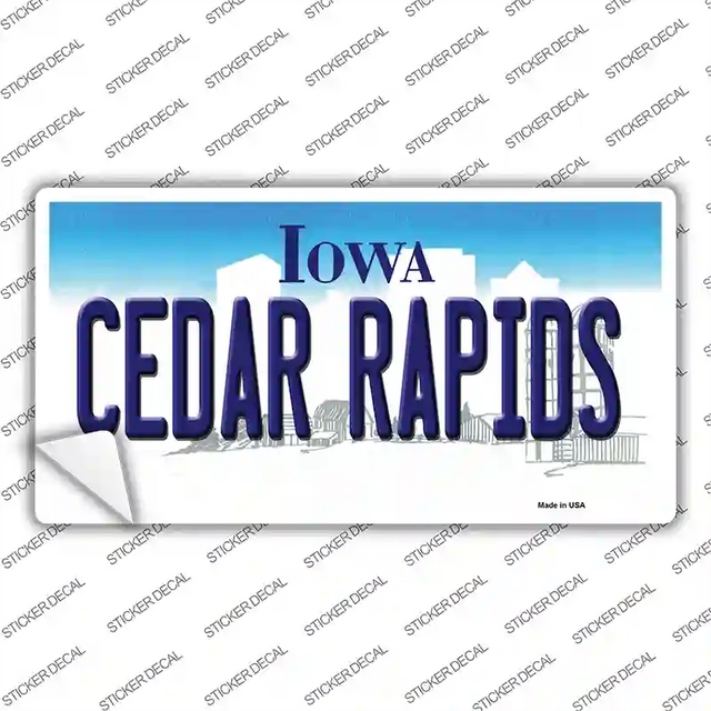 LP-10939s-L 9 x 4.5 in. Cedar Rapids Iowa Novelty Sticker Decal - Large -  Smart Blonde