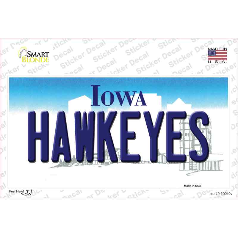 LP-10949s-M 6 x 3 in. Hawkeyes Iowa Novelty Sticker Decal - Medium