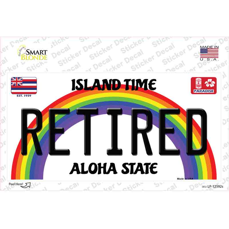 LP-12592s-M 6 x 3 in. Retired Hawaii Novelty Sticker Decal - Medium