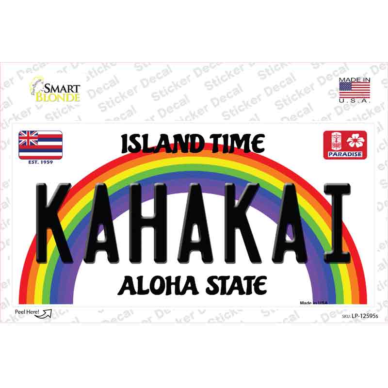 LP-12595s-M 6 x 3 in. Kahakai Hawaii Novelty Sticker Decal - Medium