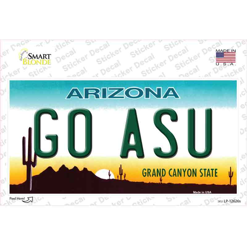 LP-12626s-M 6 x 3 in. Go Arizona State Novelty Sticker Decal - Medium