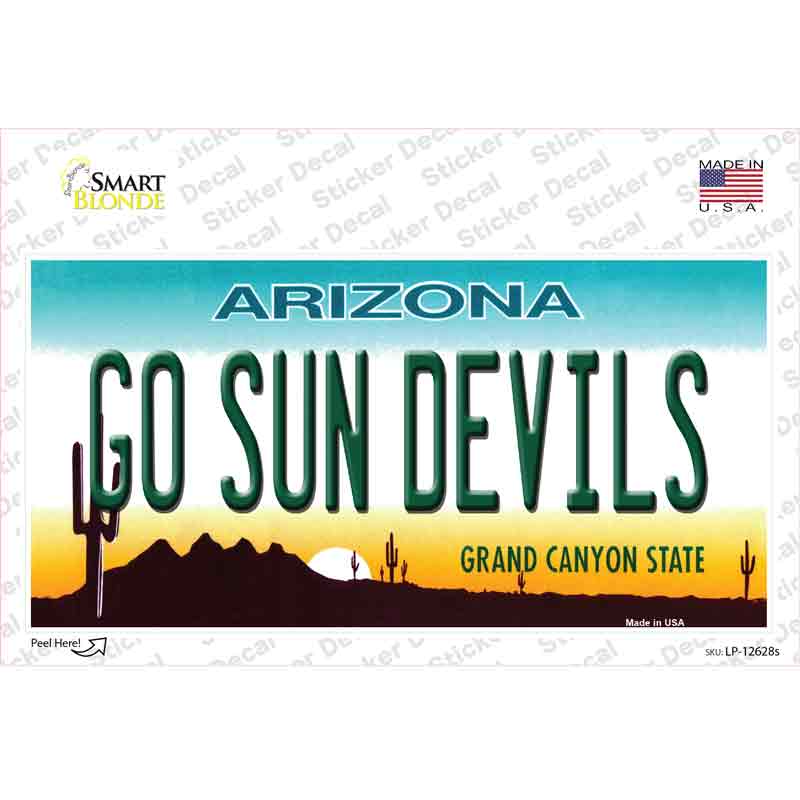 LP-12628s-M 6 x 3 in. Go Sun Devils Novelty Sticker Decal - Medium