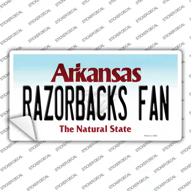LP-12645s-S 3 x 1.5 in. Razorbacks Fan Novelty Sticker Decal - Small