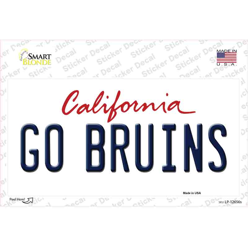 LP-12656s-M 6 x 3 in. Go Bruins California Novelty Sticker Decal - Medium