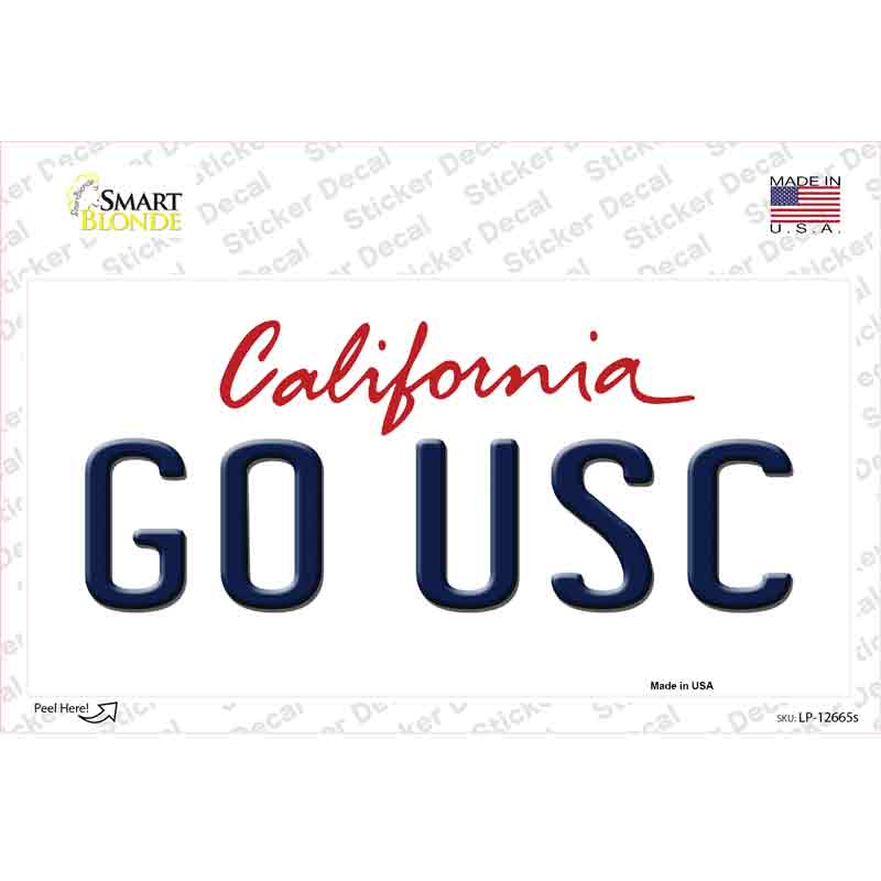LP-12665s-M 6 x 3 in. Go USC Novelty Sticker Decal - Medium