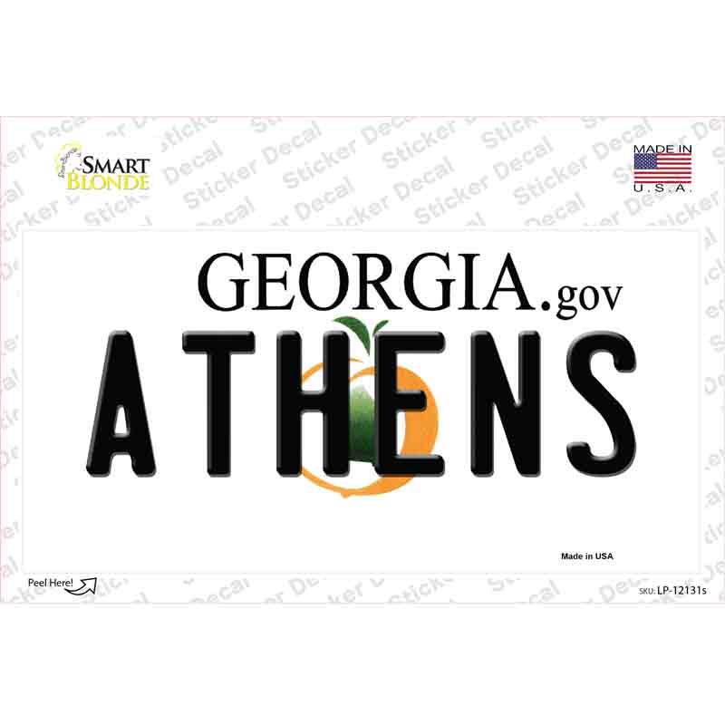 LP-12131s-M 6 x 3 in. Athens Georgia State Novelty Sticker Decal - Medium