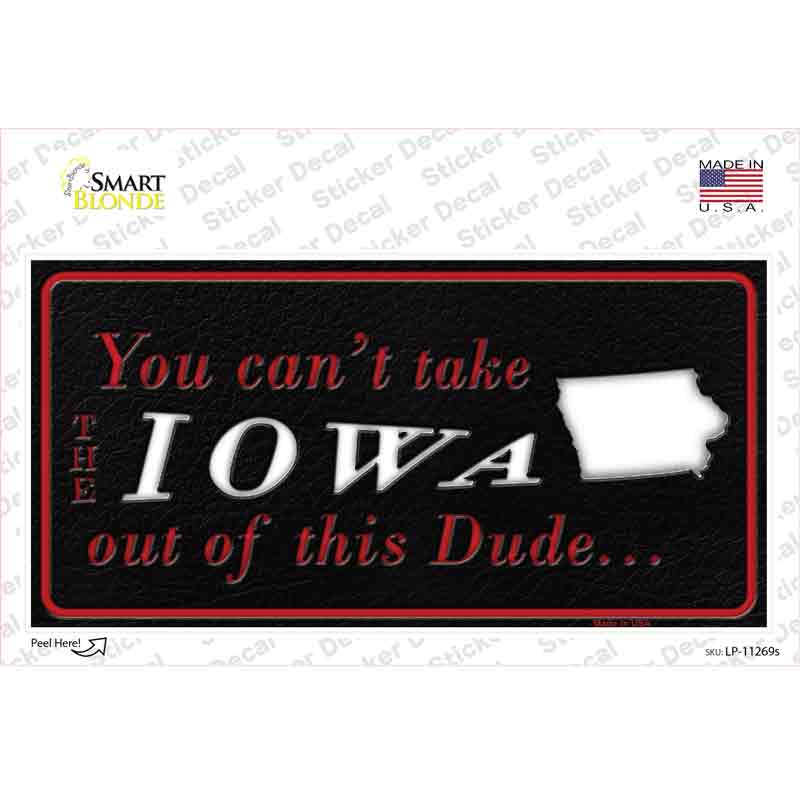 LP-11269s-M 6 x 3 in. Iowa Dude Novelty Sticker Decal - Medium