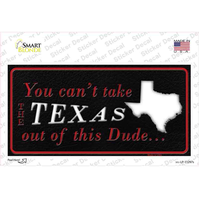 LP-11297s-M 6 x 3 in. Texas Dude Novelty Sticker Decal - Medium