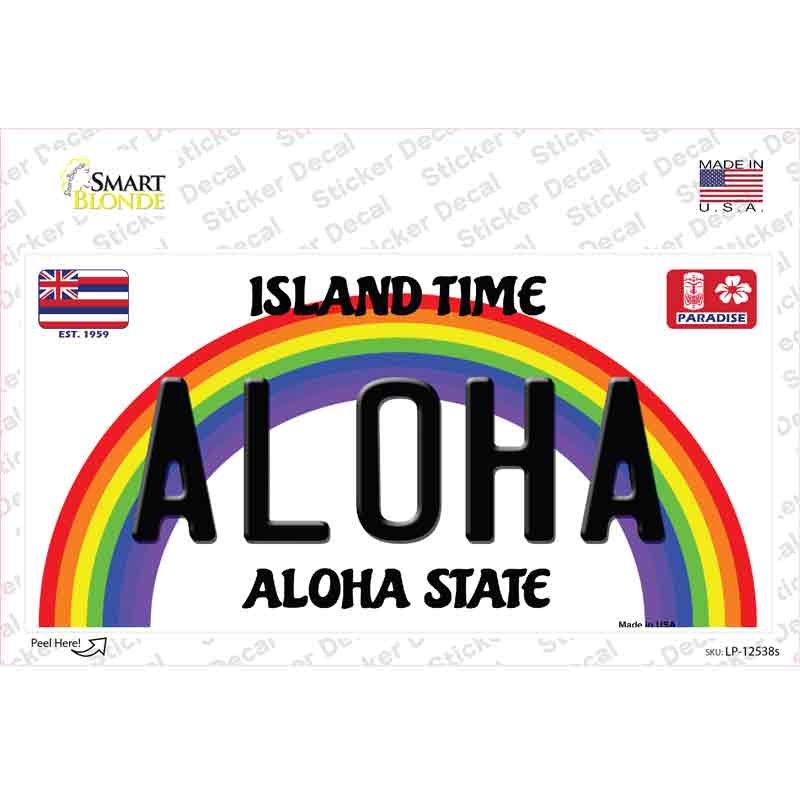 LP-12538s-M 6 x 3 in. Aloha Hawaii Novelty Sticker Decal - Medium