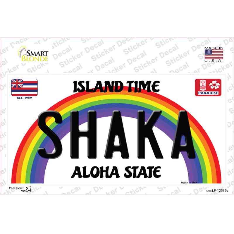 LP-12539s-M 6 x 3 in. Shaka Hawaii Novelty Sticker Decal - Medium