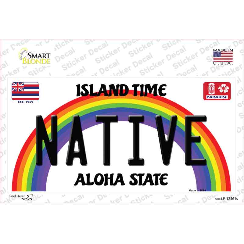 LP-12561s-M 6 x 3 in. Native Hawaii Novelty Sticker Decal - Medium