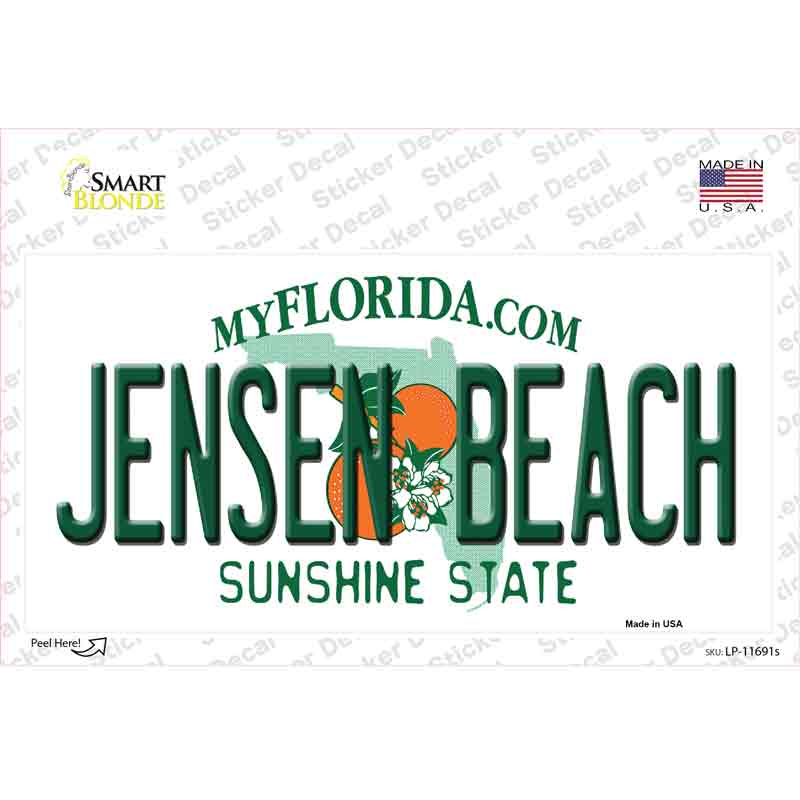 LP-11691s-M 6 x 3 in. Jensen Beach Florida Novelty Sticker Decal - Medium