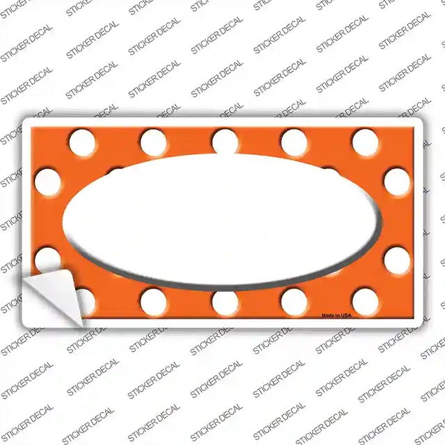 LP-1368s-XL 12 x 6 in. White Orange Polka Dots Center Oval Novelty Sticker Decal - Extra Large