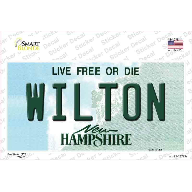 LP-13793s-M 6 x 3 in. Wilton Hampshire Novelty Sticker Decal - Medium