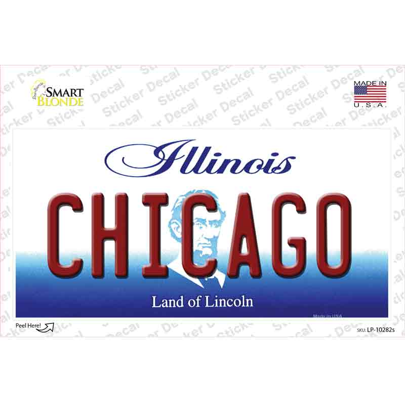 LP-10282s-M 6 x 3 in. Chicago Illinois Novelty Sticker Decal - Medium