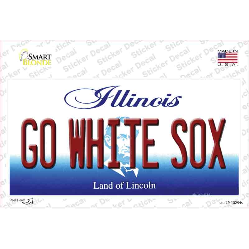 LP-10294s-M 6 x 3 in. Go White Sox Illinois Novelty Sticker Decal - Medium
