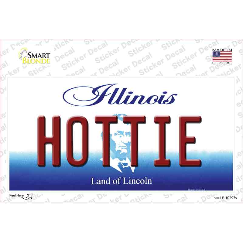 LP-10297s-M 6 x 3 in. Hottie Illinois Novelty Sticker Decal - Medium