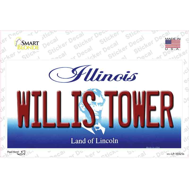 LP-10325s-M 6 x 3 in. Willis Tower Illinois Novelty Sticker Decal - Medium