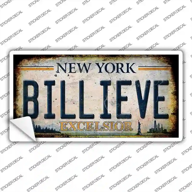 LP-14084s-XL 12 x 6 in. Billieve Excelcior   York Novelty Rectangular Sticker Decal - Extra Large