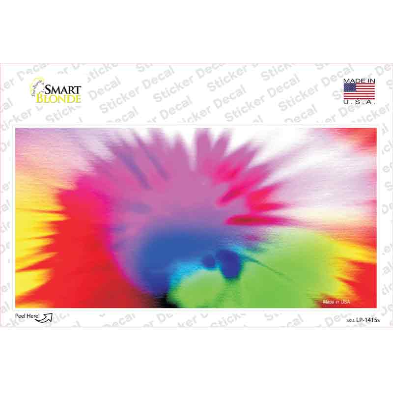 LP-1415s-M 6 x 3 in. Pink Tie-Dye Novelty Sticker Decal - Medium
