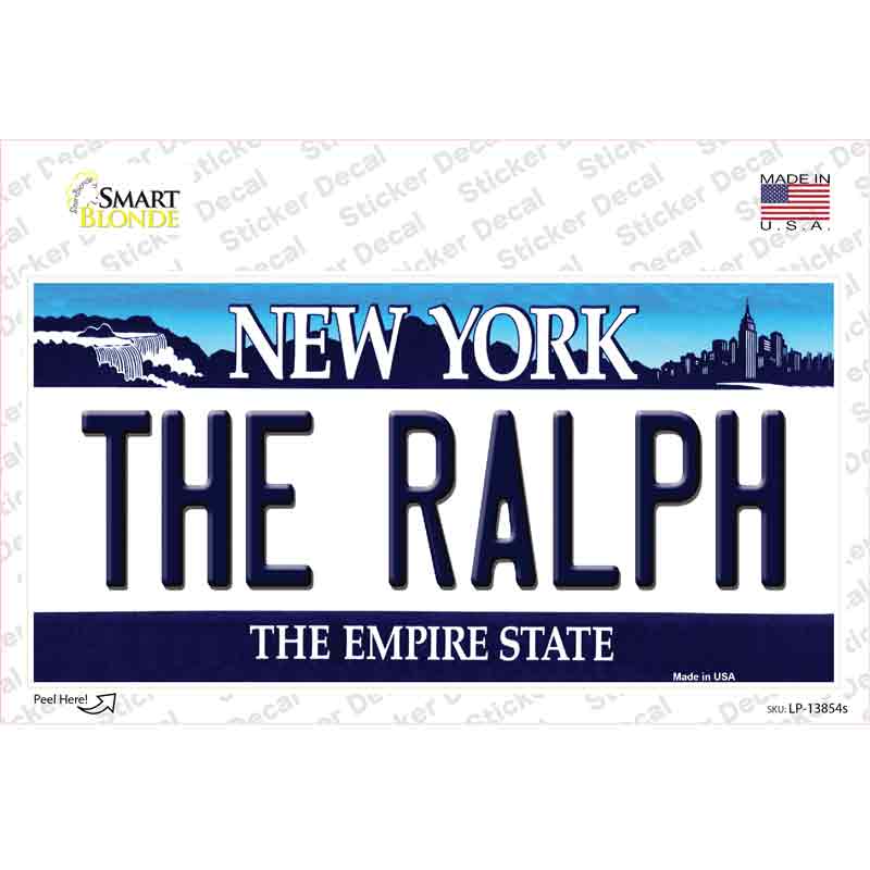 LP-13854s-M 6 x 3 in. The Ralph NY Blue Novelty Sticker Decal - Medium