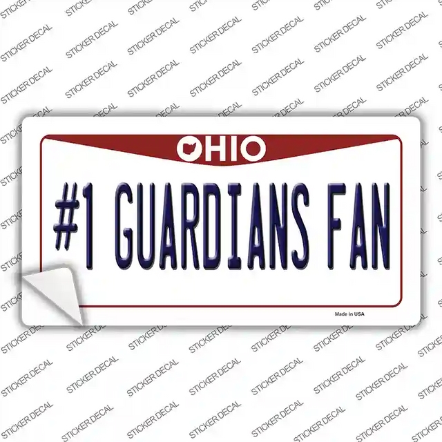 LP-13871s-L 9 x 4.5 in. Number 1 Guardians Fan Ohio Novelty Sticker Decal - Large