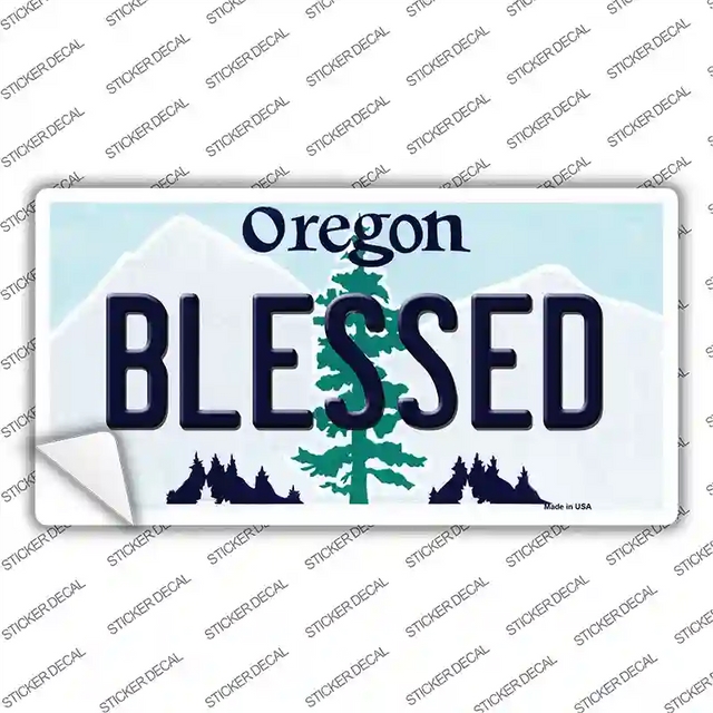 LP-10376s-L 9 x 4.5 in. Blessed Oregon Novelty Sticker Decal - Large
