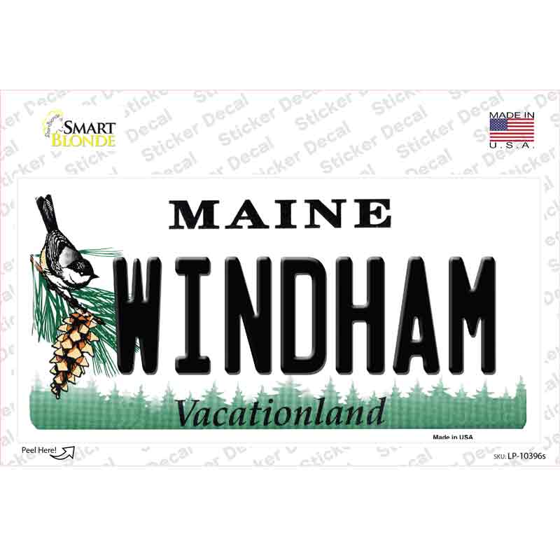 LP-10396s-M 6 x 3 in. Windham Maine Novelty Sticker Decal - Medium