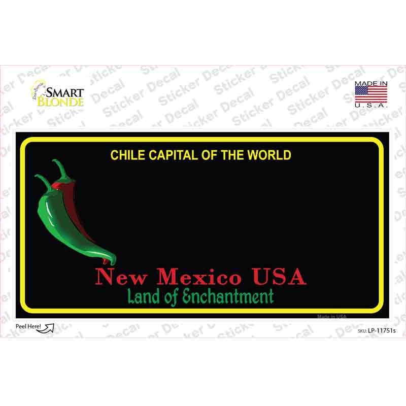 LP-11751s-M 6 x 3 in. Mexico Blank Black State Novelty Sticker Decal - Medium