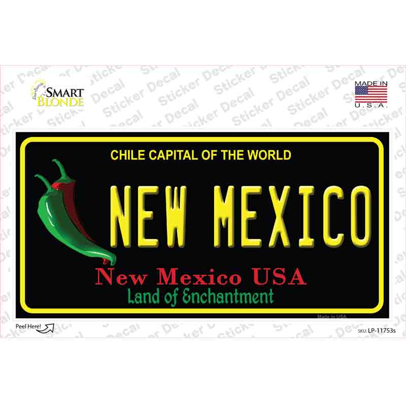 LP-11753s-M 6 x 3 in. Mexico Black State Novelty Sticker Decal - Medium