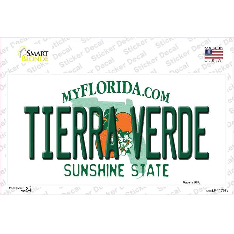 LP-11768s-M 6 x 3 in. Tierra Verde Florida Novelty Sticker Decal - Medium
