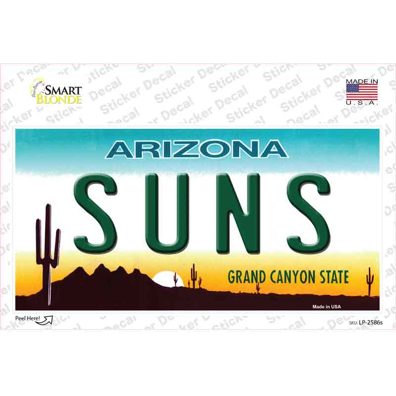 LP-2586s-M 6 x 3 in. Suns Arizona State Novelty Sticker Decal - Medium