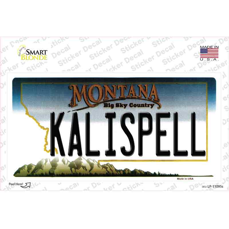 LP-11095s-M 6 x 3 in. Kalispell Montana State Novelty Sticker Decal - Medium