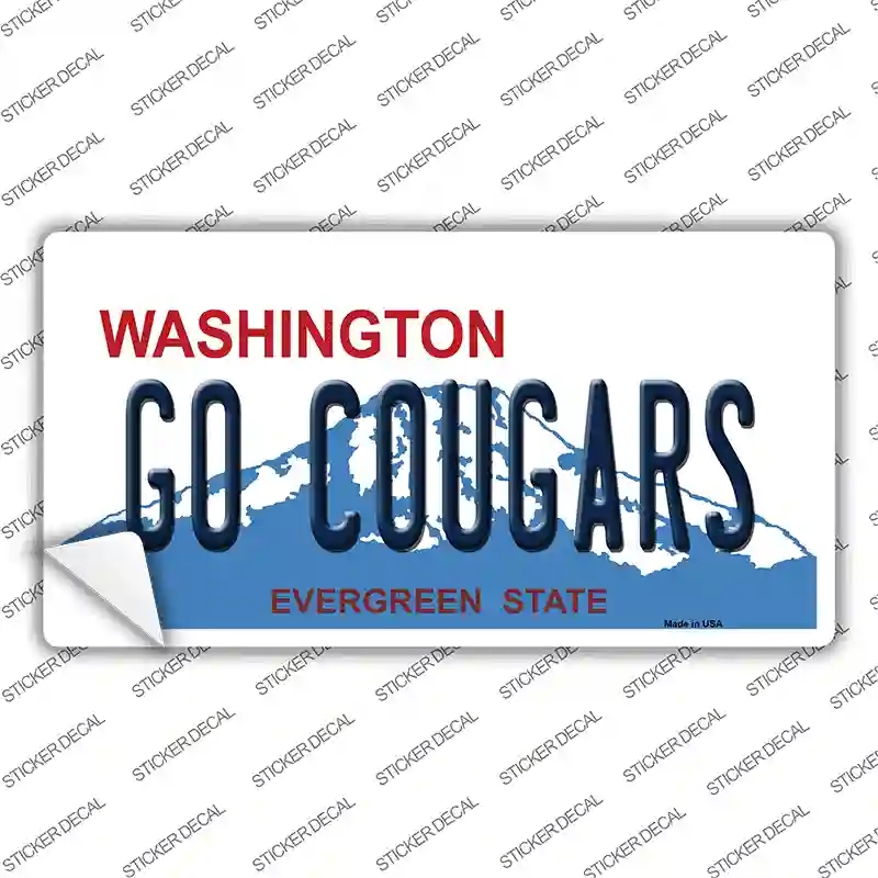 LP-13100s-S 3 x 1.5 in. Go Cougars Washington Novelty Sticker Decal - Small