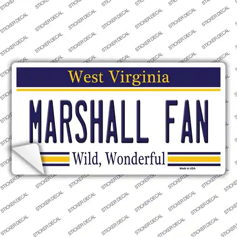LP-13106s-S 3 x 1.5 in. Marshall Fan Novelty Sticker Decal - Small