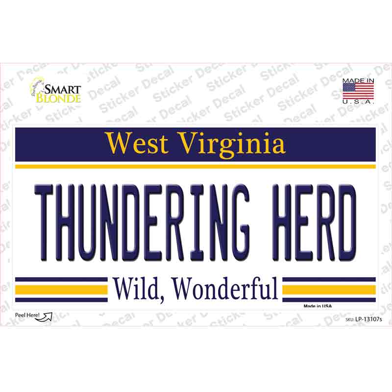 LP-13107s-M 6 x 3 in. Thundering Herd Novelty Sticker Decal - Medium