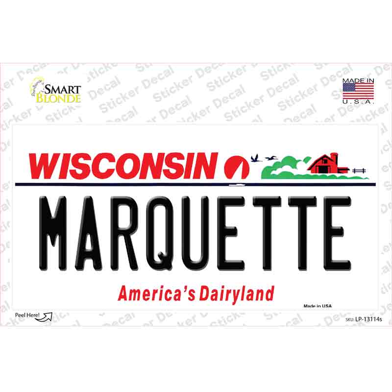 LP-13114s-M 6 x 3 in. Marquette Novelty Sticker Decal - Medium