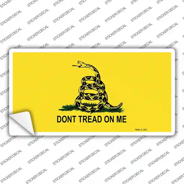 LP-1316s-L 9 x 4.5 in. Dont Tread On Me Yellow Novelty Sticker Decal - Large