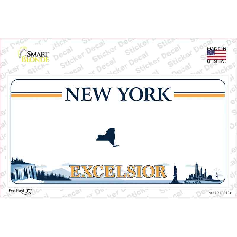 LP-13818s-M 6 x 3 in. Excelsior York Blank Novelty Sticker Decal - Medium