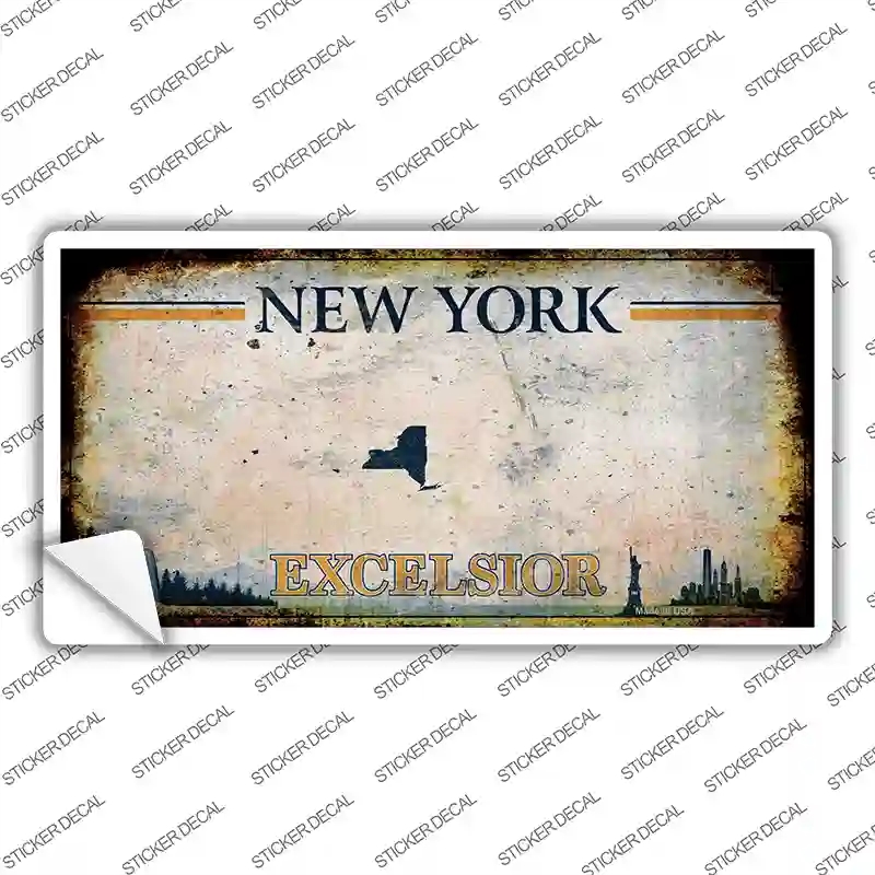 LP-13819s-S 3 x 1.5 in. Excelsior York Blank Rusty Novelty Sticker Decal - Small