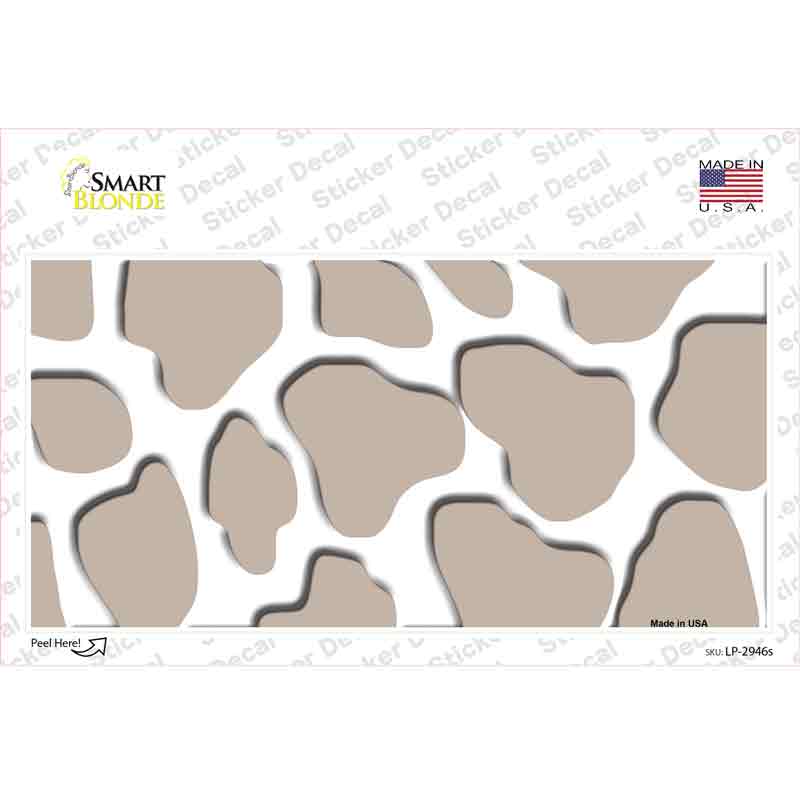 LP-2946s-M 6 x 3 in. Tan White Giraffe Novelty Sticker Decal - Medium